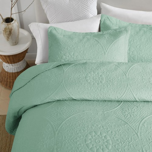 Floral Bedspreads Queen Size 3 Piece Quilted Bedspread Quilt Set Comforter Set - Picture 116 of 166