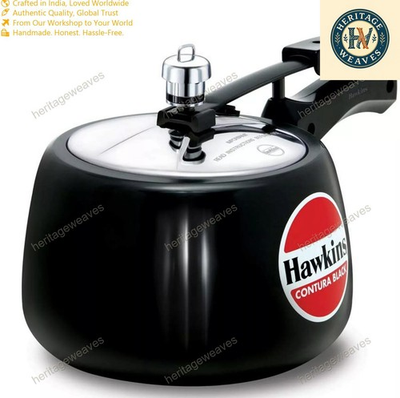 #ad Hawkins Pressure Cooker 3 Liters Contura Hard Anodised Aluminium Black $37.70