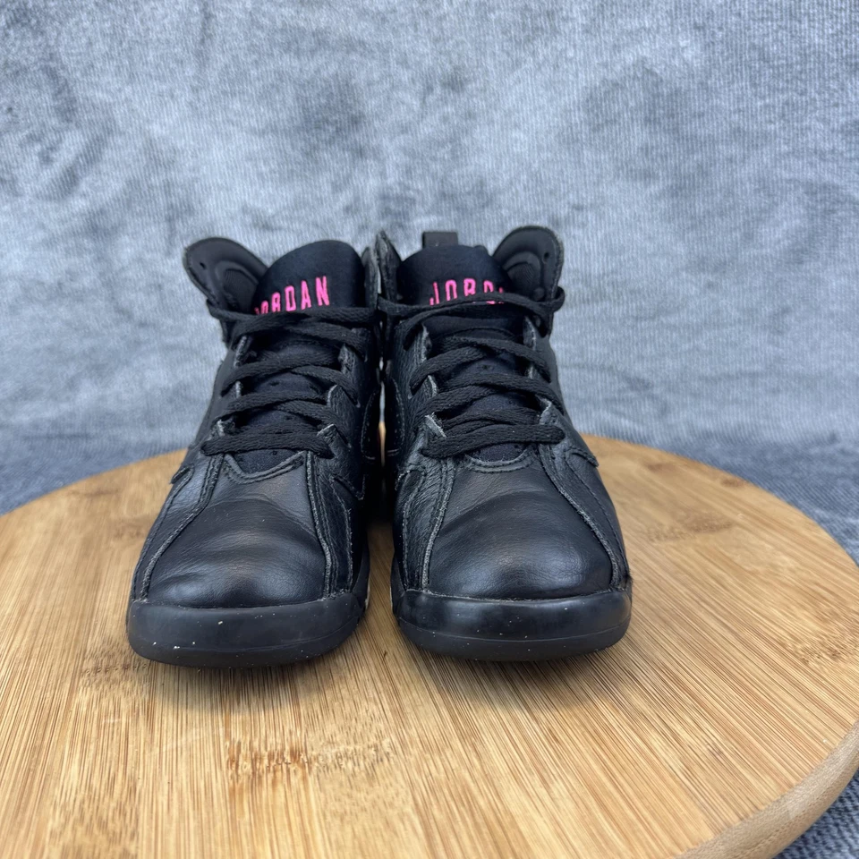 Nike Air Jordan 7 Retro Shoes Kids Size 12C Black Hyper Pink Jumpman 442961-018 - Image 2 of 4