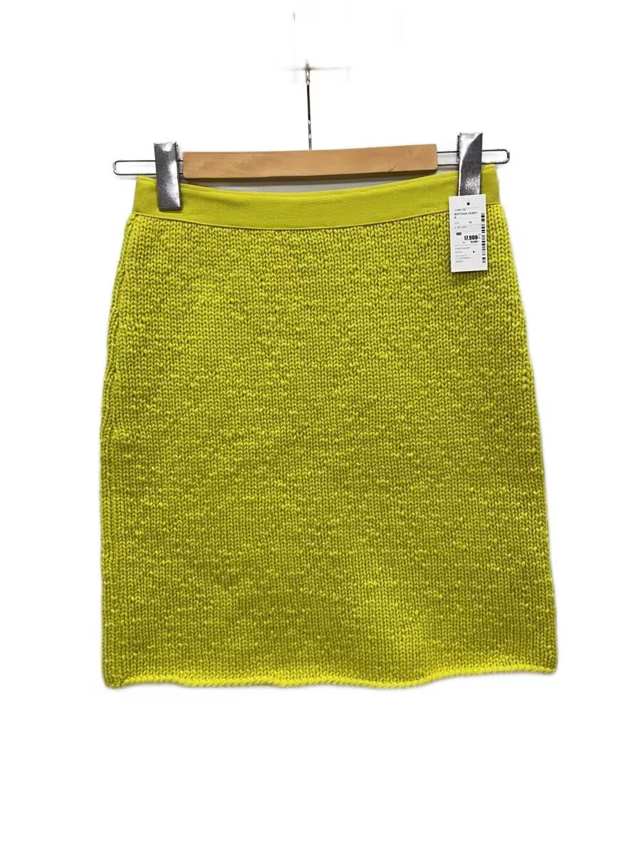 BOTTEGA VENETA Wool Skirt, Medium, YLW 648832
