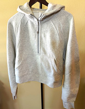 lululemon Scuba Oversized M/L Heather Core Gray 1/2 Zip Fleece Hoodie NWT