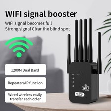 WiFi Signal Extender Internet Booster Range Repeater With Ethernet Port 1200Mbps