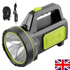 LED SpotLight Searchlight USB Rechargeable Hand Torch Work Light Lamp Flashlight
