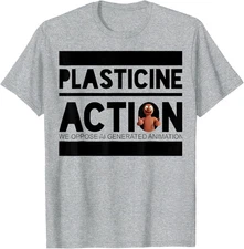 Plasticine Action we Oppose AI generated Animation Men Women T-Shirt
