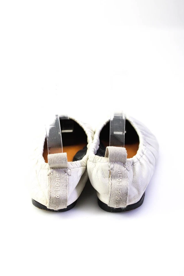 Zapatos planos de ballet de cuero con punta cuadrada Rag & Bone para mujer blancos talla 36 6 Foto 3 de 4