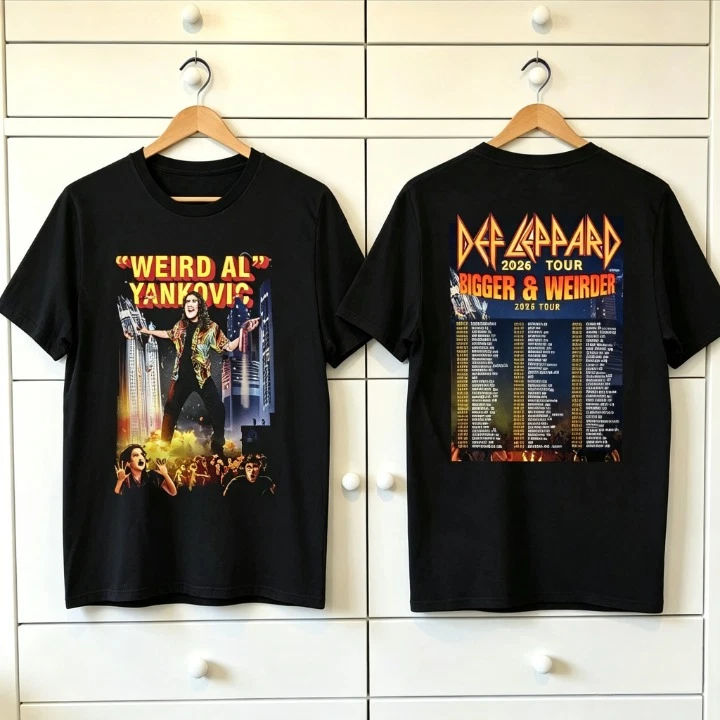 Weird Al Yankovic "Bigger And Weirder 2026" Tour vintage-style reprint T-shirt
