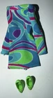 1990s Mattel Barbie Totally Hair Teresa Blue Pink Swirl Dress Shoe Only Vintage