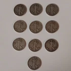 Lot of 10 Liberty Walking Half Dollars Silver 50C Circulated 1916-1947