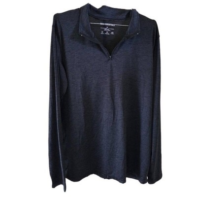 Real Essentials Dark Gray Mens 1/4'' Zip Pullover