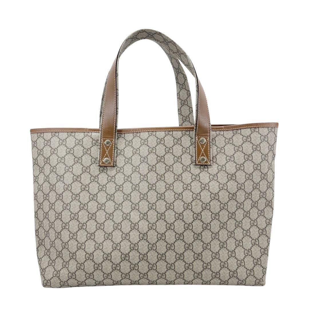 GUCCI Tote Bag GG Supreme PVC Beige Authentic Women's Fashion thumbnail 5
