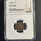 1908-S Indian Head cent NGC VF 25 BN