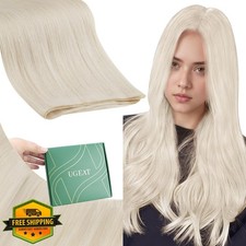 Ugeat Platinum Blonde Genius Weft Human Hair Extensions 20" 60g