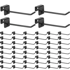 48 Pcs Slatwall Hooks Accessories 4 Inch Metal Panel Square Tube Peg Heavy Duty