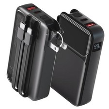 Portable Charger with Wall Plug 20000mAh Fast Charge Built-in Cables Travel