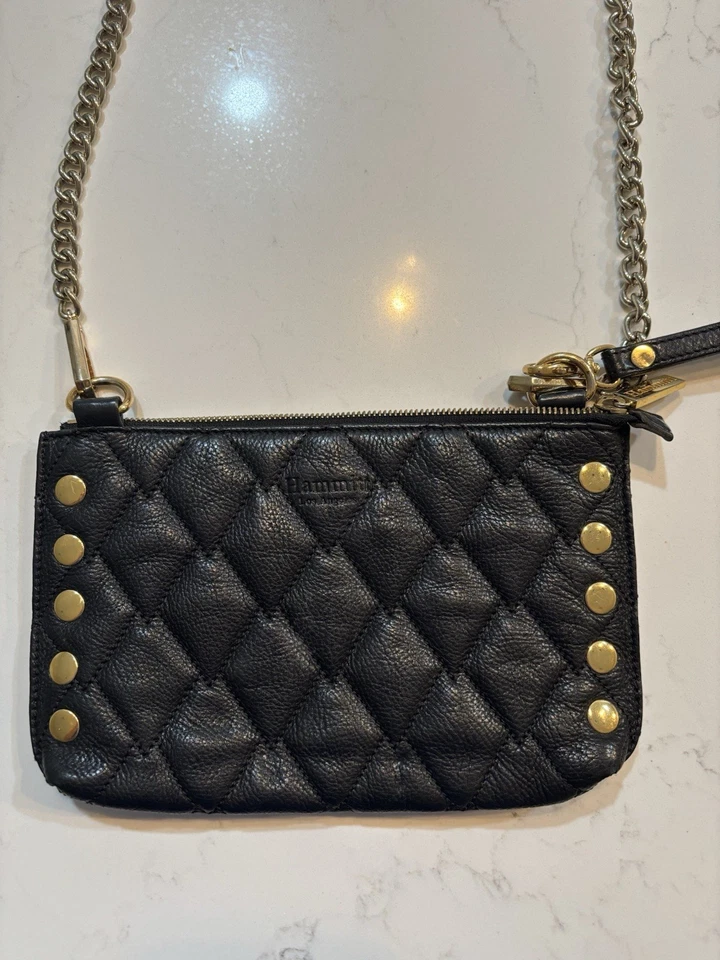 Hammitt Black Embossed Crossbody With Gold Accents - Image 2 of 4