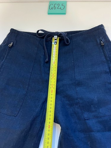 Trenery Women's Straight Leg Pants 100% Linen Navy Blue Size 6 - Picture 8 of 9