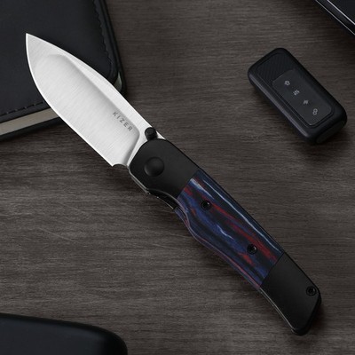 Kizer Coywolf Folding Pocket Knife S45VN Blade Titanium & Wood Handle Ki3685A2