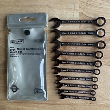 Craftsman Metric Midget Ignition Combination Wrench Set 4mm to 11mm 9 42339 USA