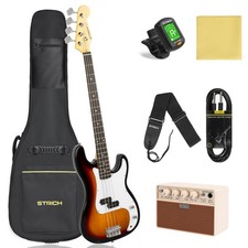 STRICH Electric Bass Guitar Beginner Kit 4 Strings SPB-S10 Electric Bass w/Amp