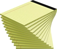 Yellow Legal Pads 4x6 Inch 12 Pack Lined Notepads 30 Sheets Pocket Memo Pads