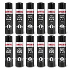 12 x Simoniz Spray Paint Aerosol 500ml Can Black Satin