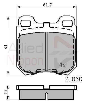Brake Pad Set For Disc Rear Fits Saab 9-3 Vauxhall Opel ALLIED NIPPON ADB0741