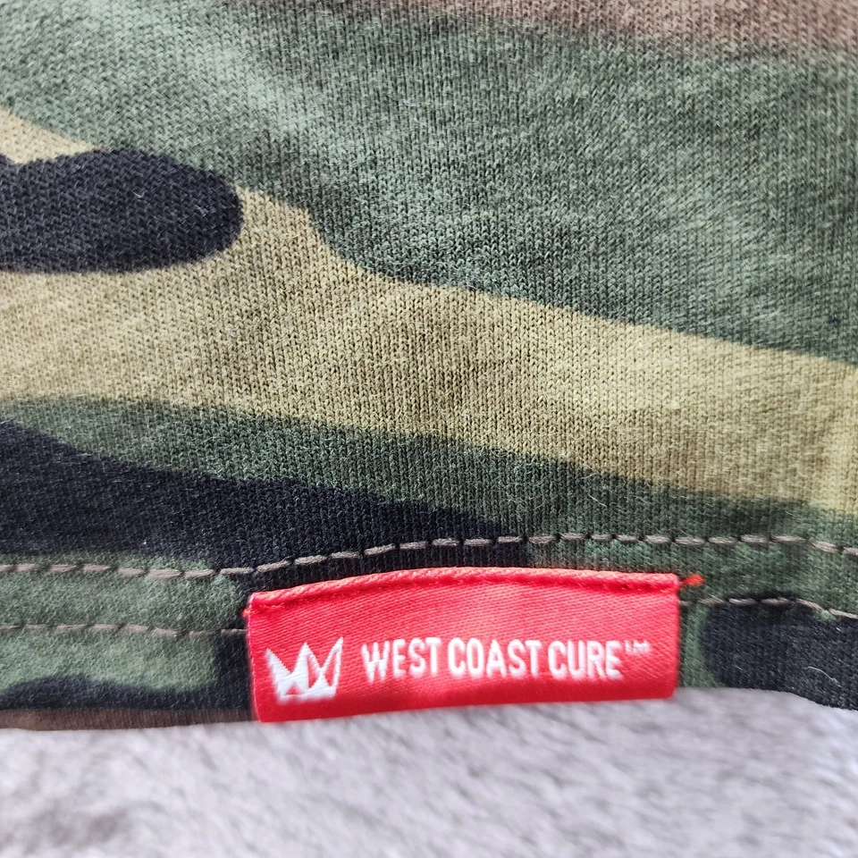 Camiseta West Coast Cure Camuflada Corona Logo Para Hombre Grande Green Woodland Streetwear Foto 3 de 4