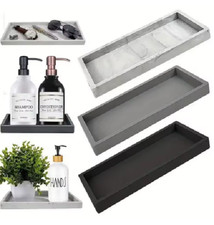 Silicone Bathroom Countertop Tray Soap Shampoo Jewelry Vanity Organizer UK