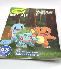 Crayola 48 Page POKEMON Colouring Book Pikachu Charmander Squirtle NEW
