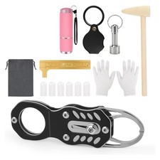 2X( Coin Tester, Coin Testing Kit, Coin Pliers, Hammer, Magnifying Glass,7997