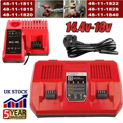 18V Battery Charger For Milwaukee For M18 Li-Ion XC Extended Capacity 48-11-1860