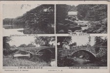 Hillsboro NH 1938 Tuttle Arch Bridge Stone Contoocook River Butler Postcard