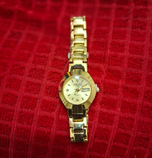 ORUSS 1853 Women's Gold-Tone Quartz Day/Date Water-Resistant Bracelet Watch