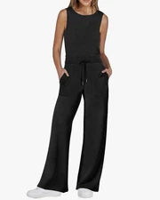 Anrabess Womens Black Jump Suit