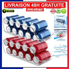 KICHLY Canette Frigo Transparent - Lot de 2, Rangement Sécurisé et Durable