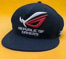 ASUS Republic of Gamers Logo Snapback Hat Adult One Size Black and Red Champions