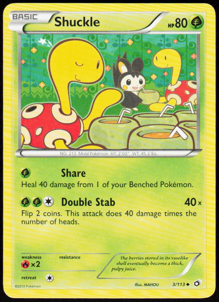 Shuckle 3/113 Uncommon Legendary Treasures Pokemon Lightly Played