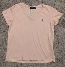 Polo Ralph Lauren Girls Size Medium V Neck Shirt VGUC