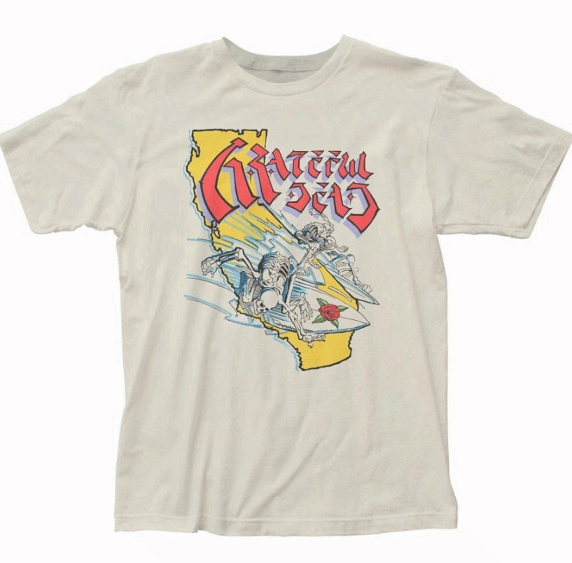 Grateful Dead California T Shirt Mens Rock Classic Band Tee New Vintage White
