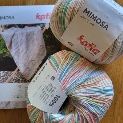 2x200g Katia MIMOSA Baby Love 100% Baumwolle + Anleitung für Babydecken