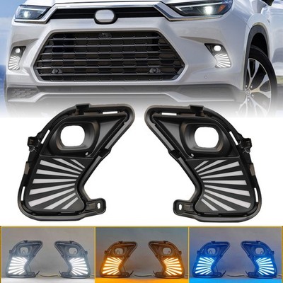 DRL For 2024-2025 Toyota Grand Highlander LED Driving Lamps Turn Light Blue PAIR