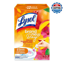 Lysol Click Gel Automatic Toilet Bowl Cleaner 6-Pack Mango Hibiscus Fresh Scent