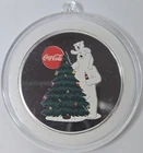 1oz .999 Silver Colorized Coca-Cola Polar Bear Christmas Ornament in Tin W/ COA