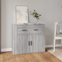 Sideboard Grau Sonoma-Eiche 80X33X70 Cm Holzwerkstoff Modern