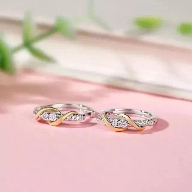 Encantador pendiente aro chapado en oro de 2 tonos diamante simulado corte redondo de 3 quilates Foto 4 de 4