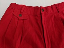 Rafaella Vintage Highwaisted Women's Size 10 Solid Red Pleated Short's BNWT
