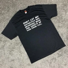 Vtg Y2k Slogan Tee Hot Leathers L Black Short Sleeve Funny Joke Sarcasm Biker