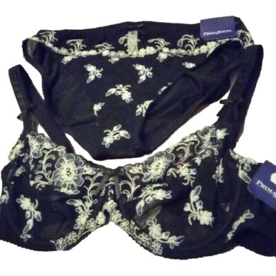 BH Set,Prima Donna,85 B,Slip 44,Schwarzer Tüll besticktSerieEdoras,