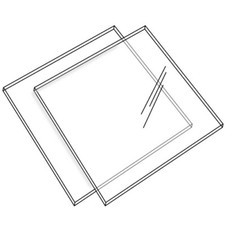 2pcs Acrylic Square Ganache Plates Cake Decorating Retail Display (DS44+)