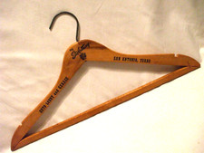 Vtg NAGEL Wooden Hanger THE ST ANTHONY Auto Lobby  Garage 18" San Antonio Texas